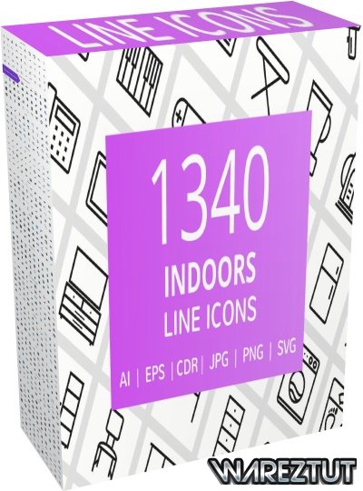 Creative Market - 1340 Indoors Line Icons