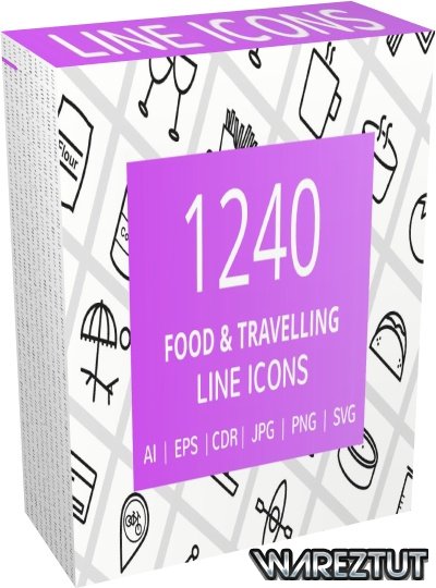 Creative Market - 1240 Food / Travelling Line Icons