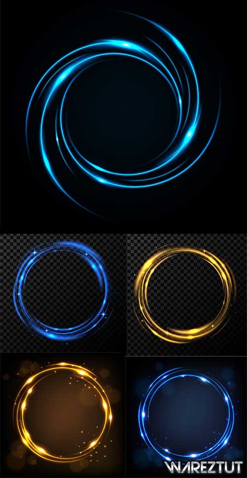 Gold and blue light circles