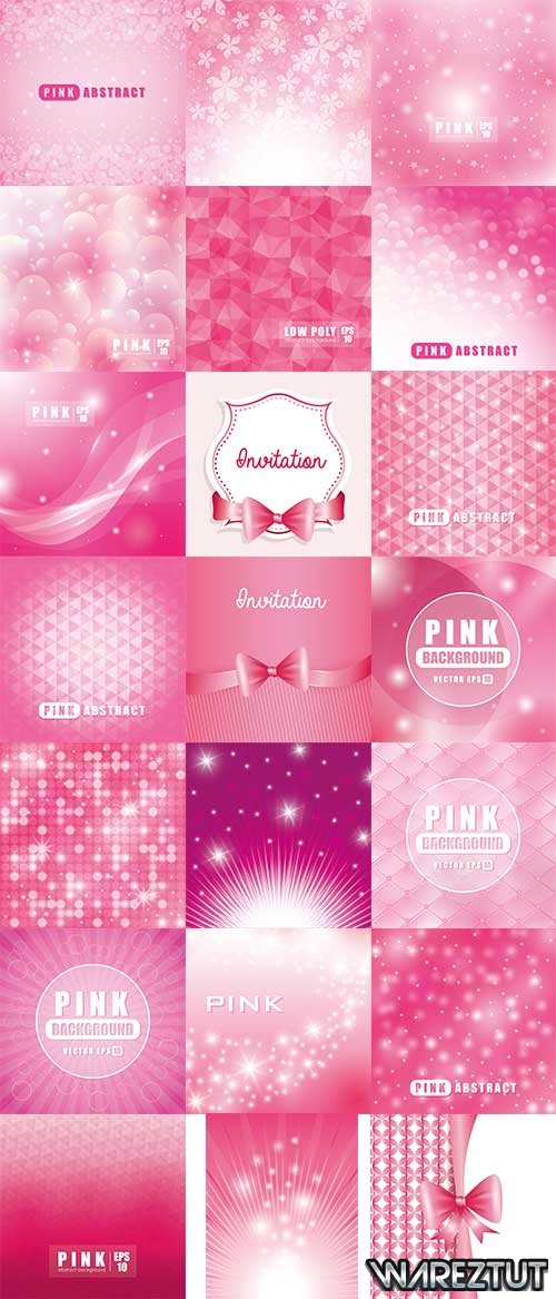 Pink backgrounds with stars and bows