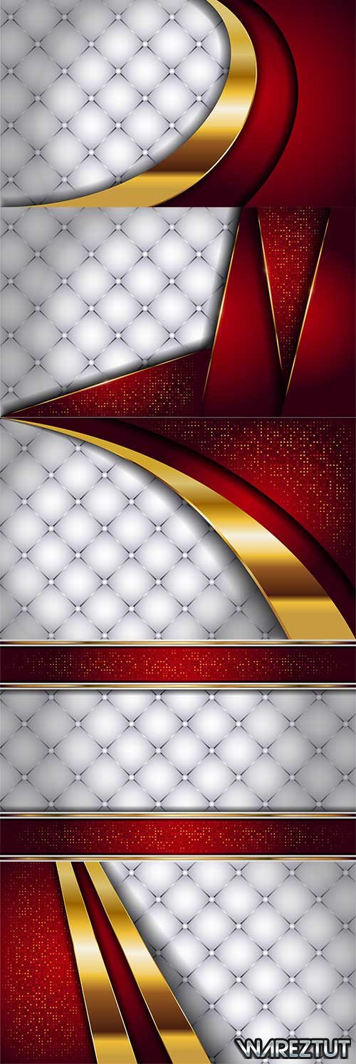 White-red with gold backgrounds in vector