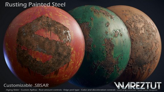 Rusting Painted Steel - Customizable Material