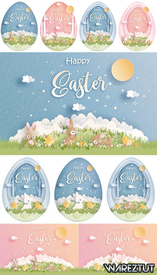 Easter backgrounds in the shape of an egg