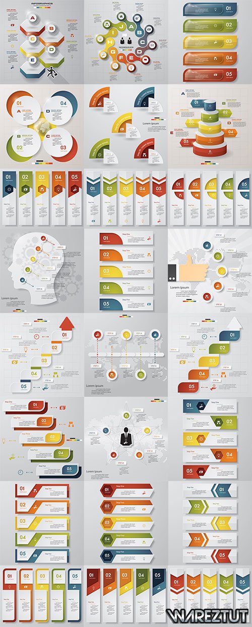 Infographics in different colors