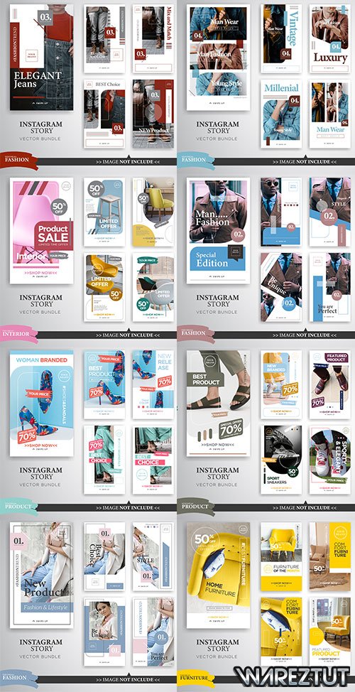 Instagram page templates - vector clipart