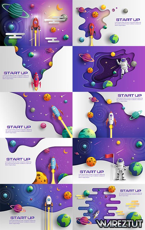 Space backgrounds in vector