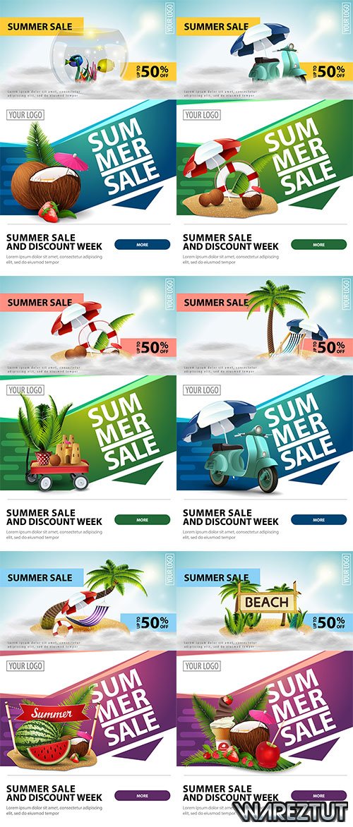 Blessed Summer Time 6 - Vector Summer Banners