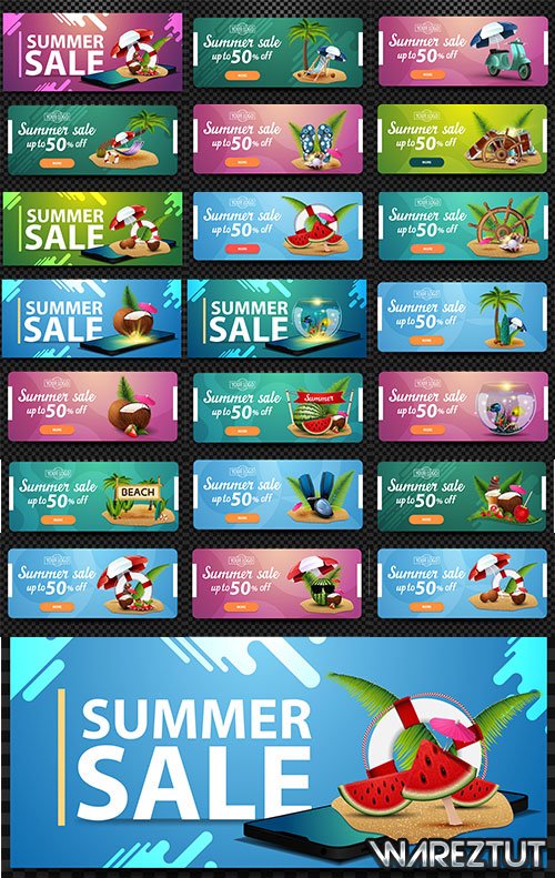 Blessed Summertime 7 - Vector Summer Banners