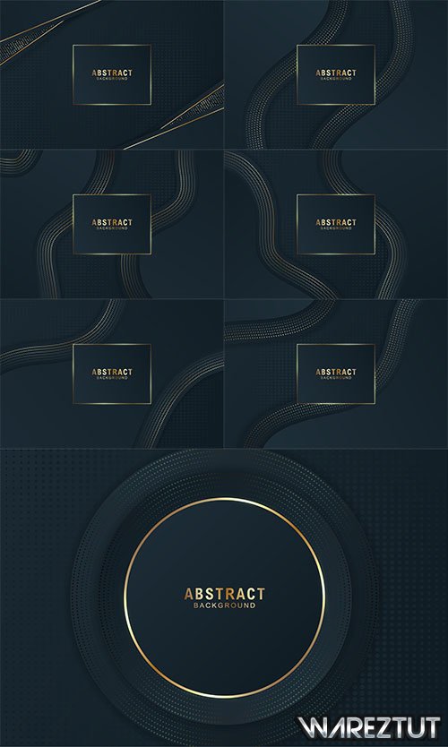 Classic Black with Gold Lines - Vector Backgrounds