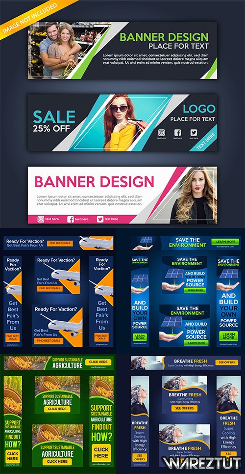 Vector banner templates for websites