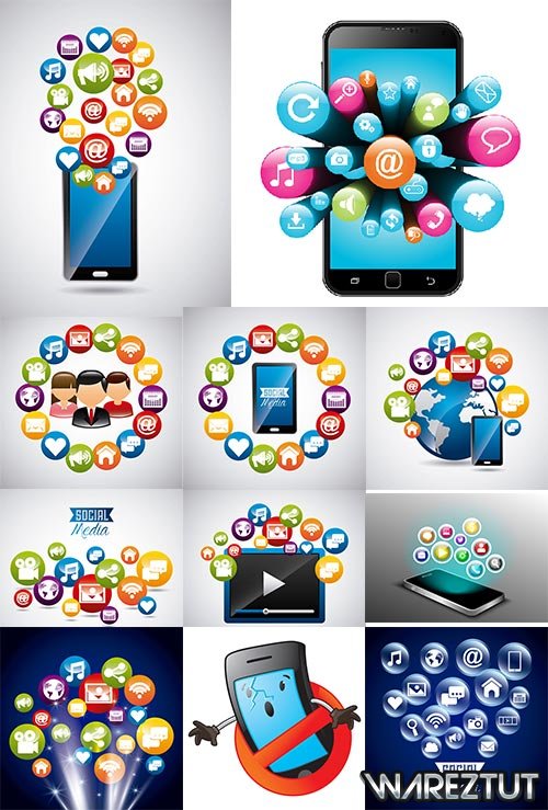 Social media icons - vector clipart