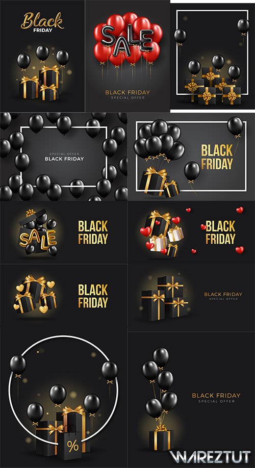 Black friday sales backgrounds - vector clipart