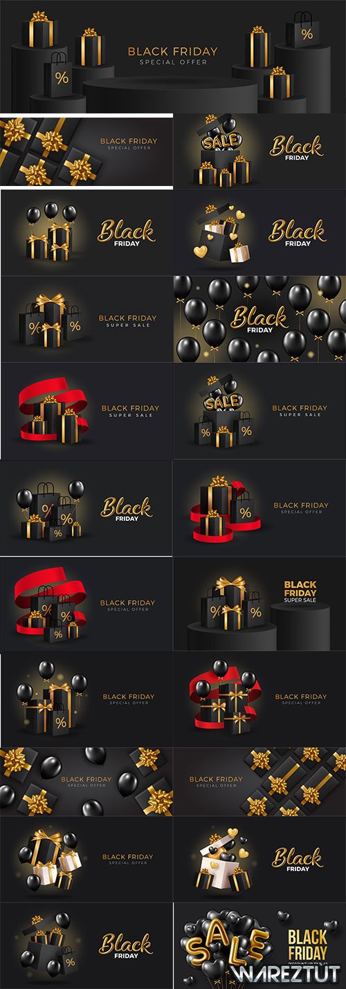 Black friday sales backgrounds - 2 - vector clipart