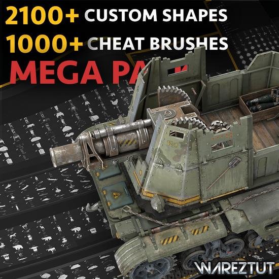 ArtStation - 2100 + Custom shapes + 1000+ Cheat brushes Mega pack for Concept art