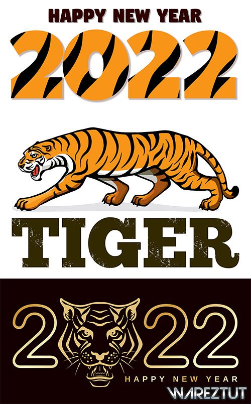 2022 year of the tiger - vector clipart