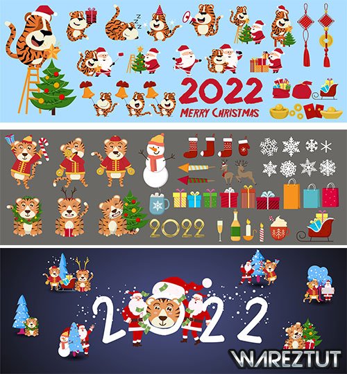 New year icons - vector clipart