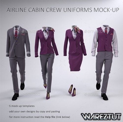 GraphicRiver - Airline Cabin Crew or Hotel Staff Uniforms Mock-Up