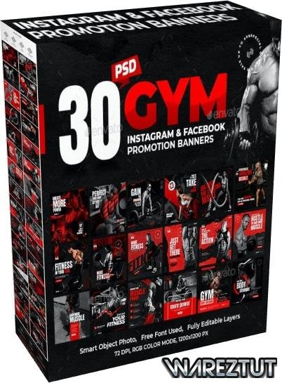 GraphicRiver - 30-Instagram / Facebook Fitness GYM Banners