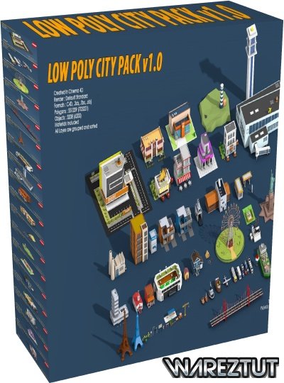 Creative Market - Low Poly City Pack 1 (3DS, C4D, FBX, OBJ)