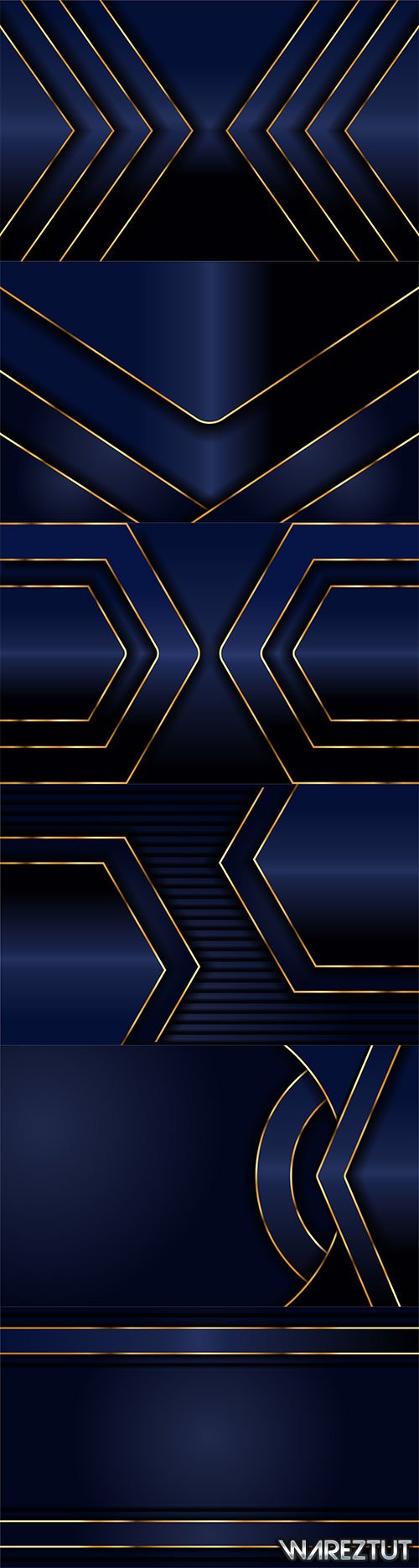 Dark blue vector backgrounds with golden lines