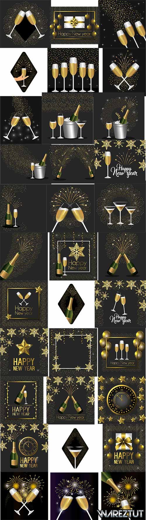 New Year elements in vector