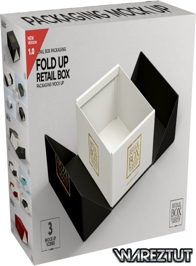 Creative Market - Fold Up Retail Box Packaging Mockup