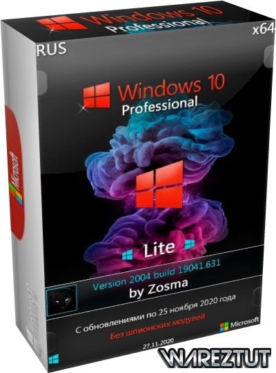 Windows 10 Pro x64 Lite v.2004.19041.631 by Zosma (RUS/2020)