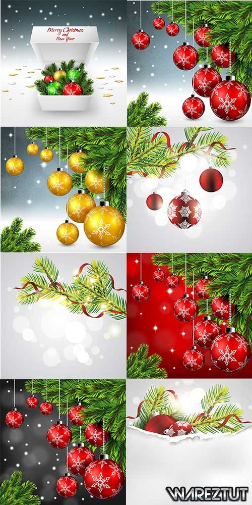 Christmas backgrounds with Christmas balls
