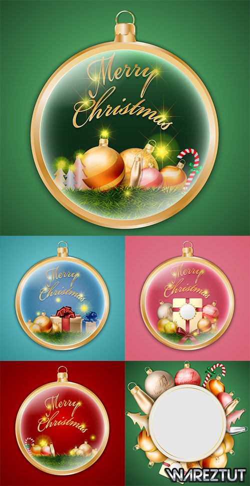 Vector backgrounds with Christmas balls