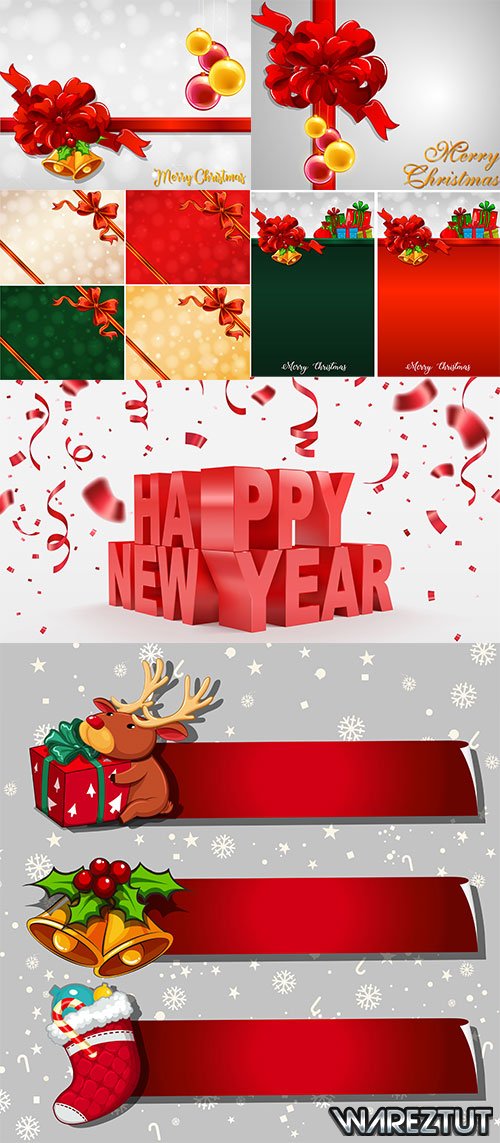 Cards for Merry Christmas and Happy New Year greetings