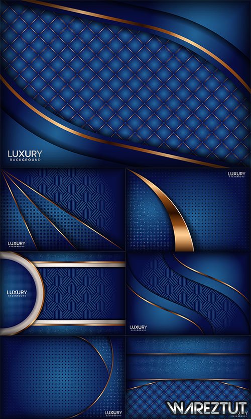 Blue and gold backgrounds in vector