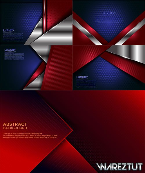 Backgrounds red-silver with blue in vector