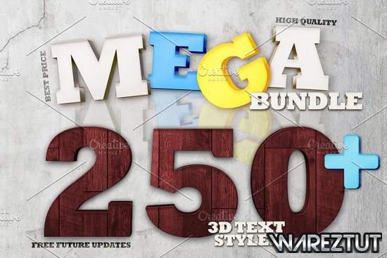 Creative Market - Mega Bundle 250+ 3D Text Styles