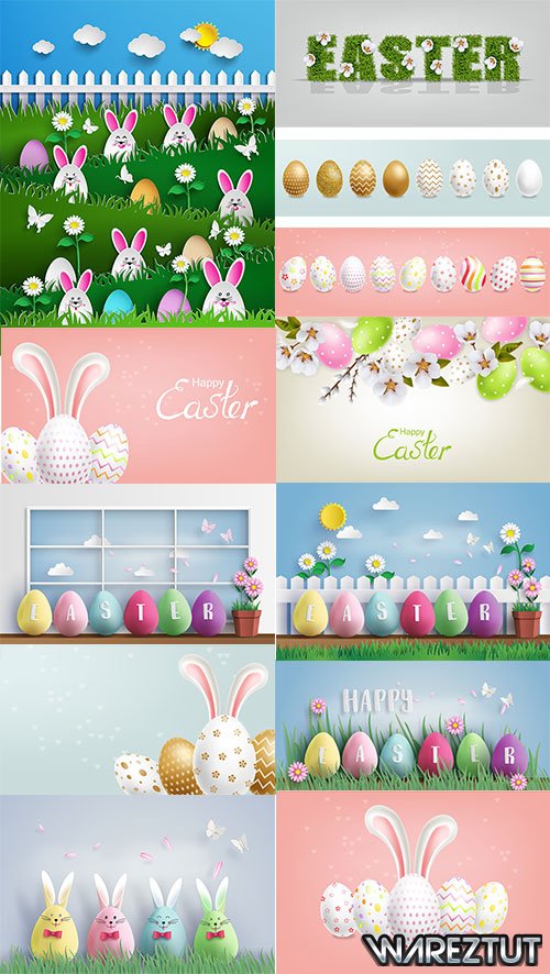 Vector background with Easter eggs