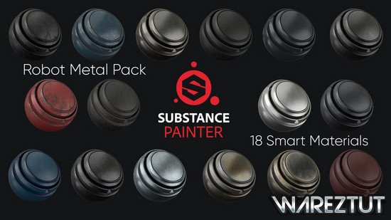 Artstation - 18 Robot Metal Substance Painter Smart Material Pack