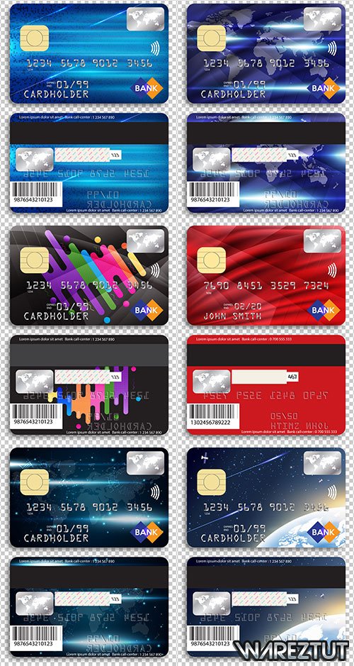 Credit card templates in vector
