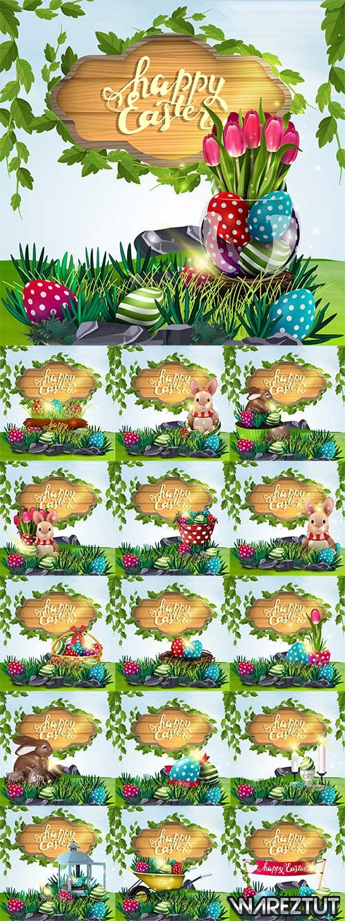The jubilant power of beauty - Vector backgrounds for Easter