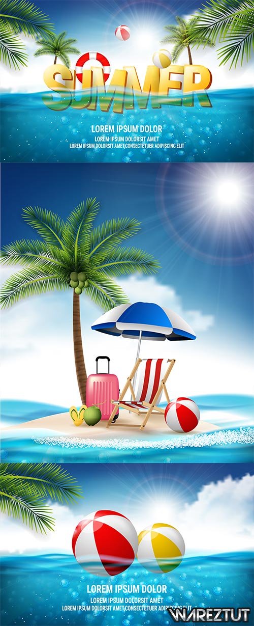 Do you remember how great it was at sea - Vector summer backgrounds