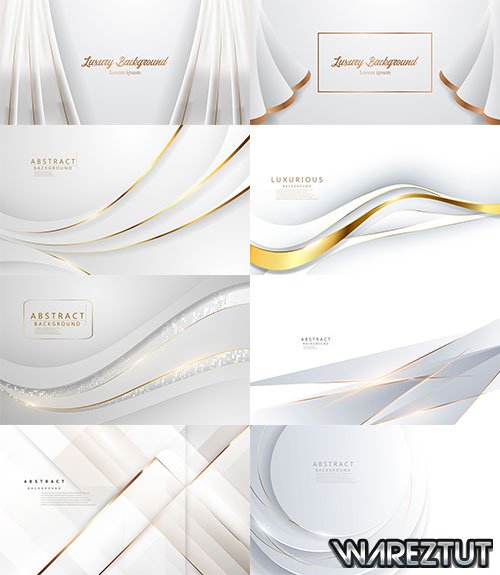 Abstract golden lines on white background - vector backgrounds