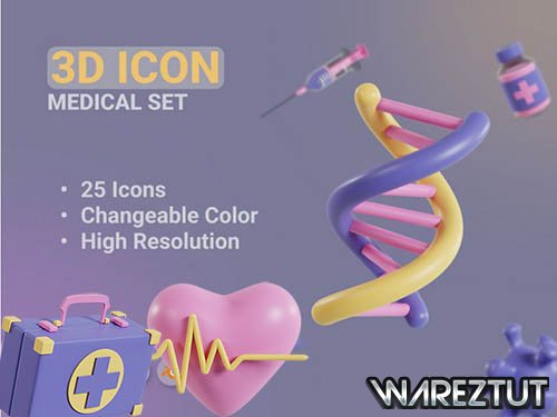 3D Medical Icons set